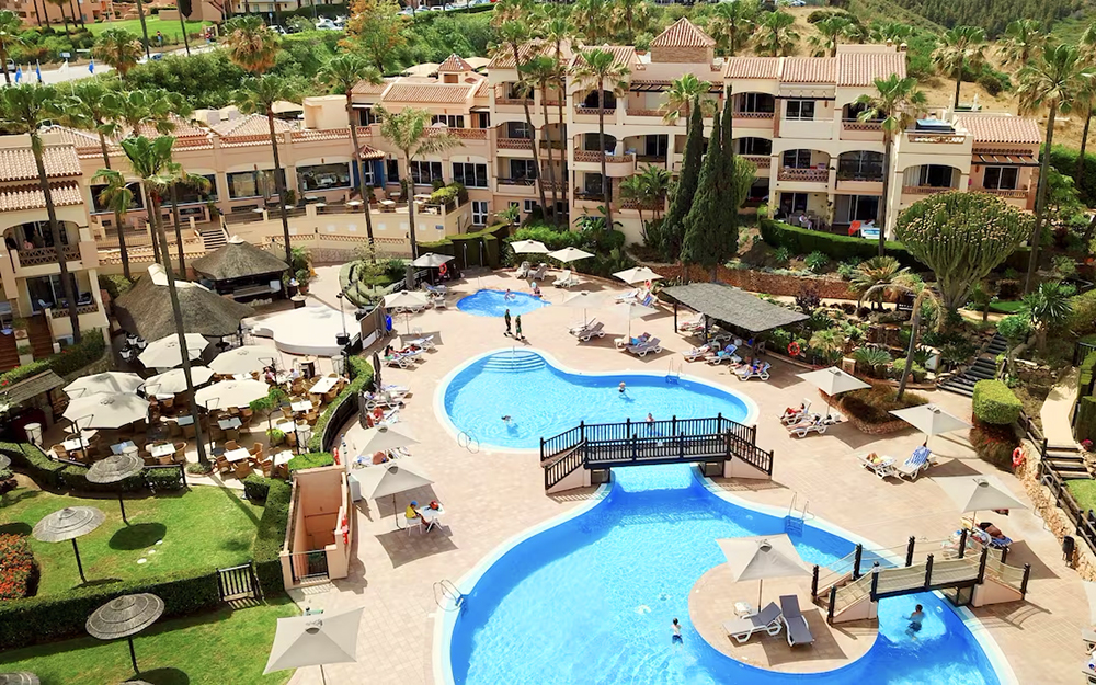 Langtidsferie i Mijas, nær Fuengirola, på leilighetshotellet Wyndham